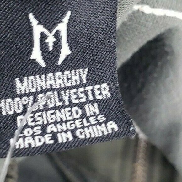 Monarchy Full Zip Sweatshirt Mens Small Army Green Olive Embroidered Live Fast - Picture 4 of 4